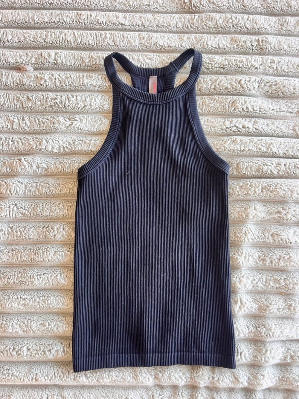 Commando Studio Ribbed Racerback Tank Top- Black- Size S/M - Picture 3 of 9